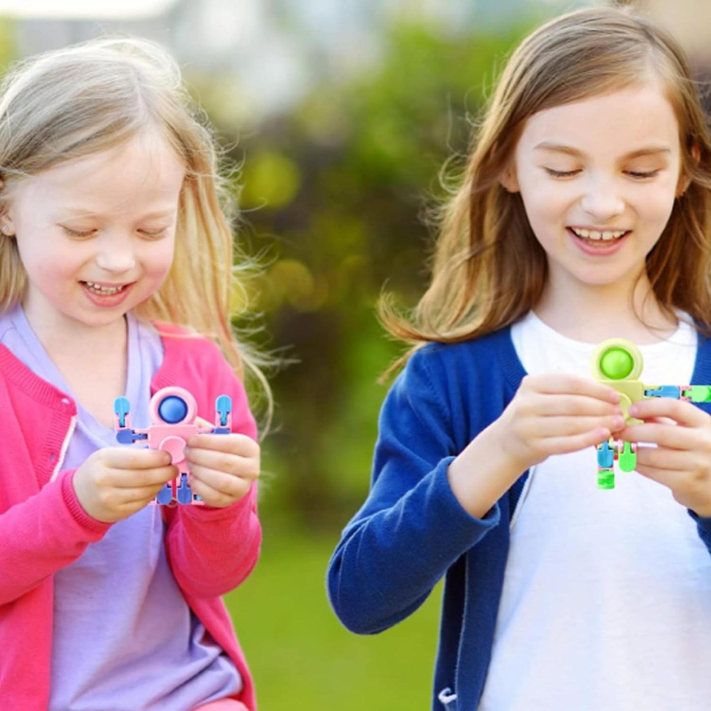 Fidget Spinners, Transformable Chain Robot Fingertip Toy, Gyro Fidget Sensory Toys, Stress Relief Fidget Toy for Kids Adult, Pinata Goodie Bag Stuffers Birthday School Gift (12 Pack)