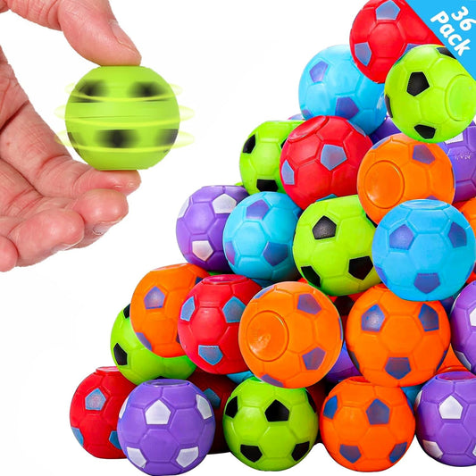 SCIONE 36 Pack Soccer Party Favors for Kids 4-8 8-12 Soccer Balls Fidget Spinner Goodie Bag Stuffers Treasure Box Toys for Classroom Prizes Return Gifts for Kids Birthday Christmas Party favors