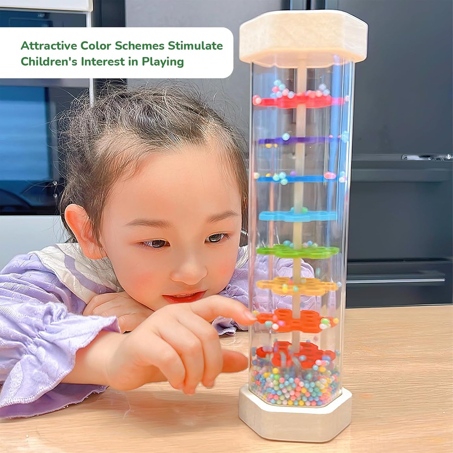 WODI Wooden Rain Stick Baby Toys 0-6-12 Months, Montessori Toys for Babies 6-12 Months, Developmental Toys Baby Rattles Infant Musical Instrument Baby Musical Toys for 1 Year Old Toddler Kids Gifts