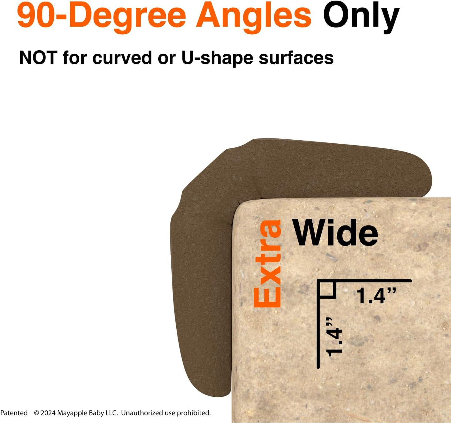 Roving Cove PreFit (Broad) Fireplace Edge Corner Protector (Extra Wide 9ft Edge 2 Corners), Baby Proofing Bumper Guards, Coffee Brown, Pre-Taped, for Straight Surfaces - New & Improved