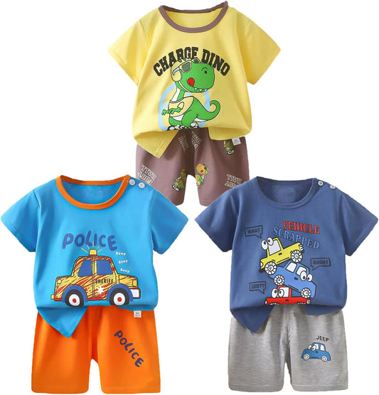 Toddler Baby Boy Clothes for 2t 3t Boys Cute Summer Short Sleeve T-Shirt Tops Shorts Clothes Sets Baby Boy Outfits