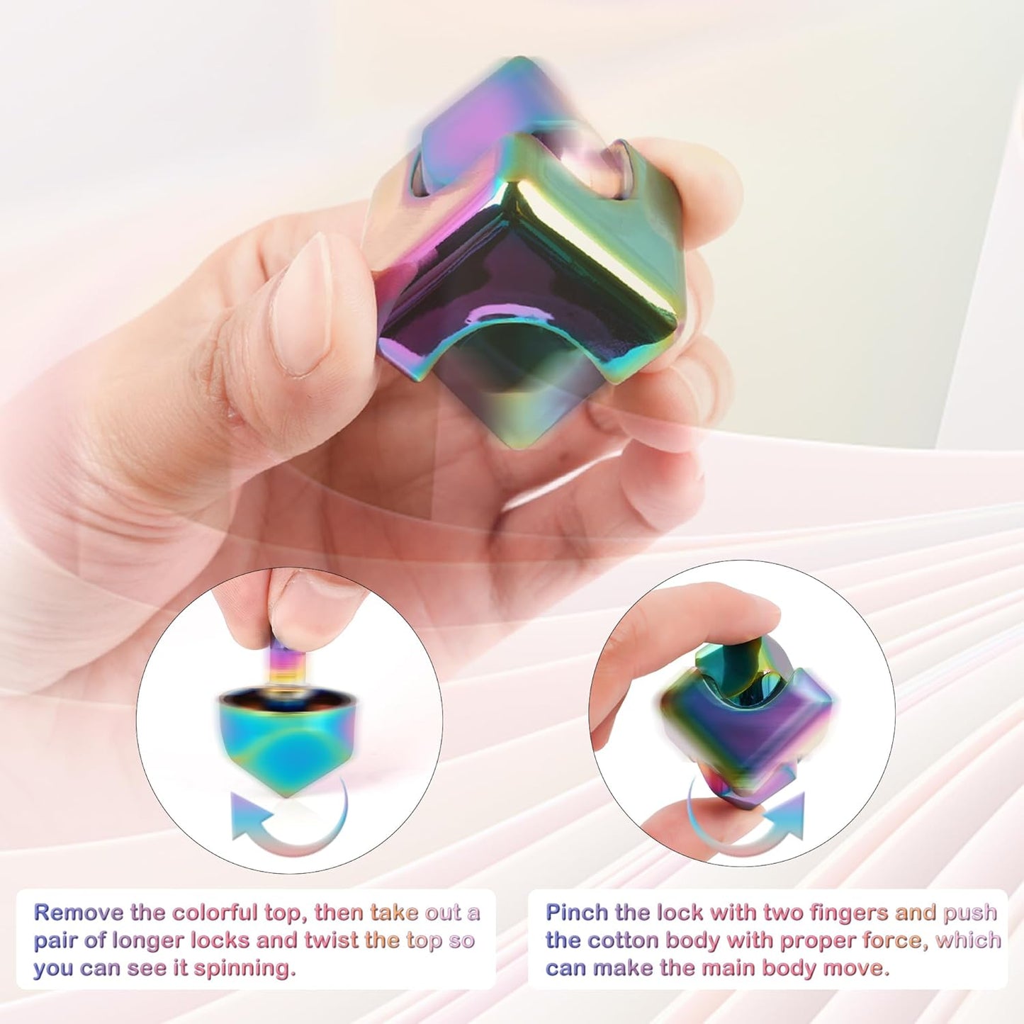 Desk-Fidget-Toys Spinner-Cube: Cool-Gadgets Metal Kinetic-Desk-Toys Office EDC-Toy, ADHD Tools Cool-Stuff Thing Stress Relief Toy Gift for Kids Children Teens Adults Christmas Women Men