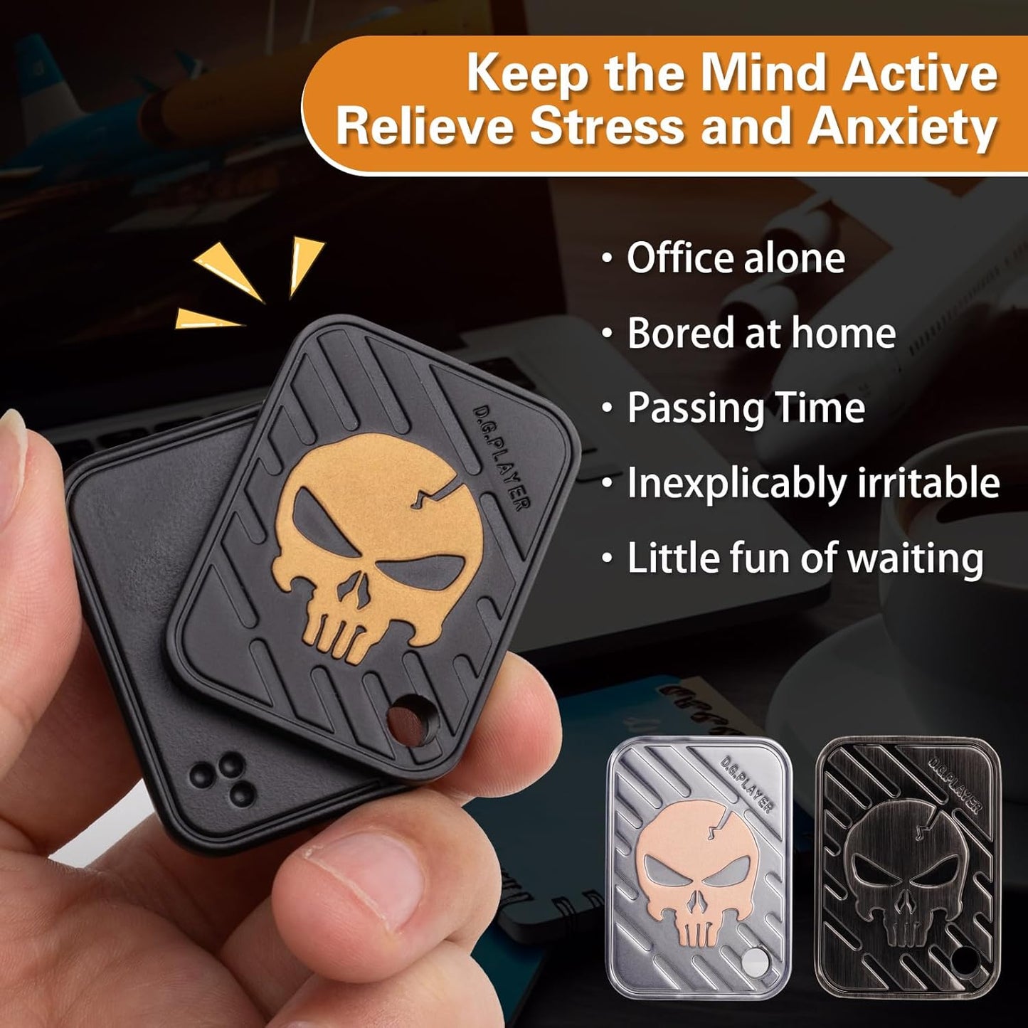 Fidget Toys Adults - Pendants Magnetic Metal EDC Toys for ADHD, Relieve Stress, Tension, Anxiety - Improve Focus - Find Inspiration, Backpack, Purse Hanging Decoration(Black Gold)