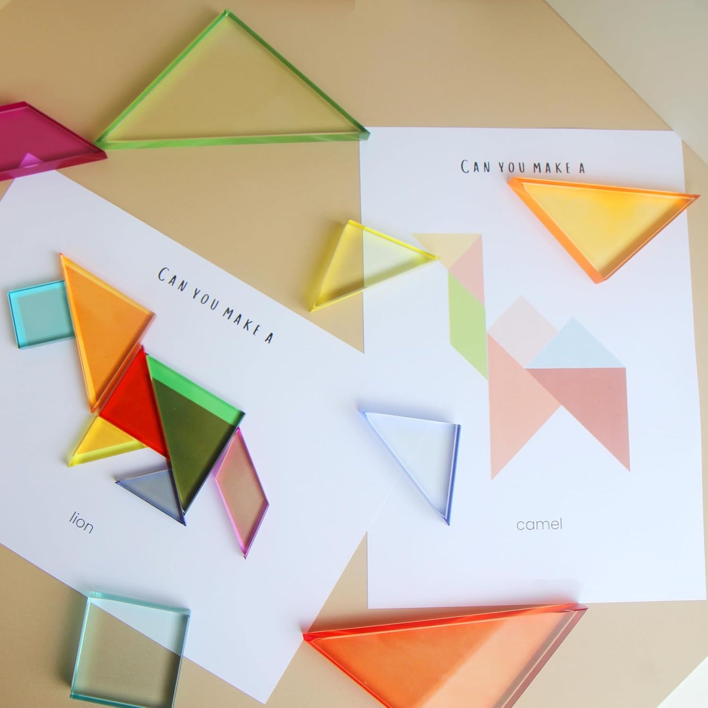 Light Experiment Loose Parts Learning Kit, Light Table Transparent Materials, STEAM Activitis for Kids 3+, Montessori & Reggio Inspired Kindergarten Preschool Classoom Accessary (Mini Size)