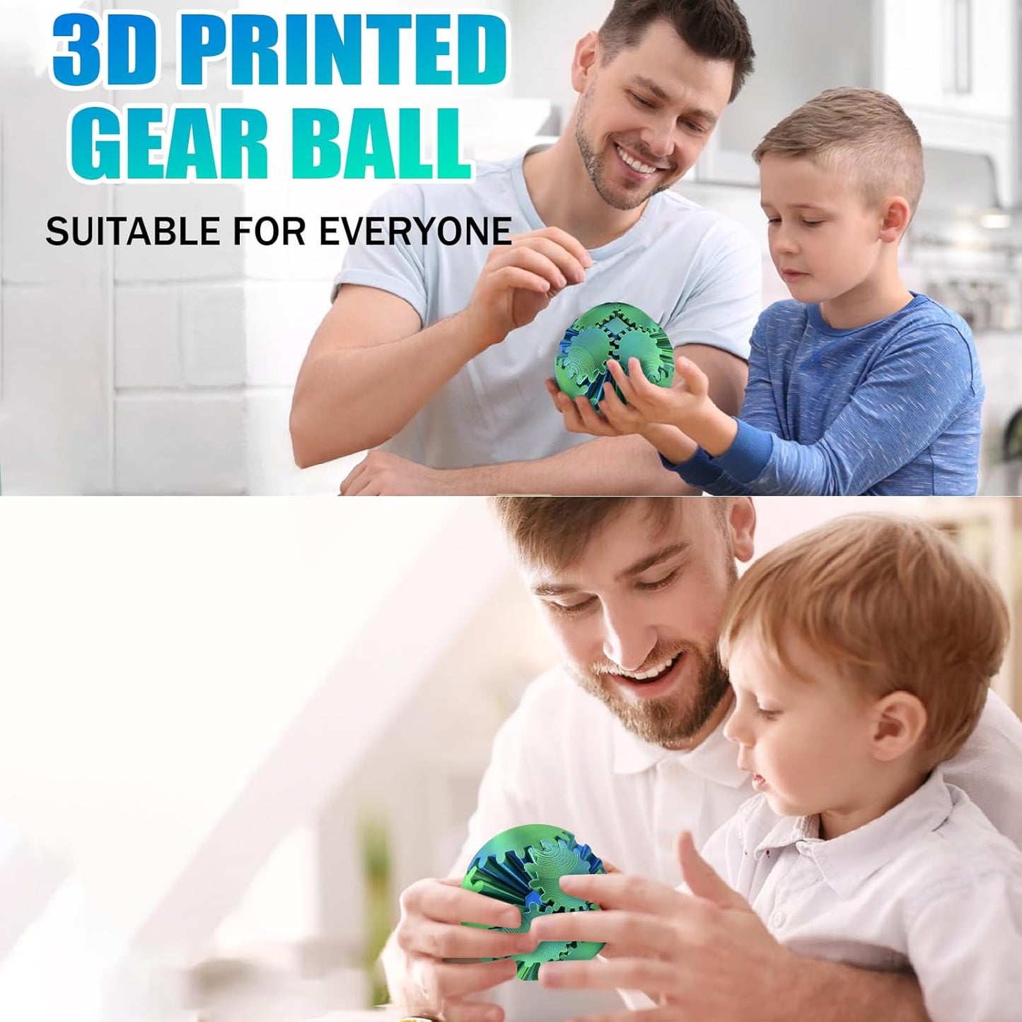 Interactive 3D Printed Gear Ball - Fun Fidget Toy for Kids and Adults - Perfect for Indoor and Outdoor Play - Durable Design for Endless Entertainment
