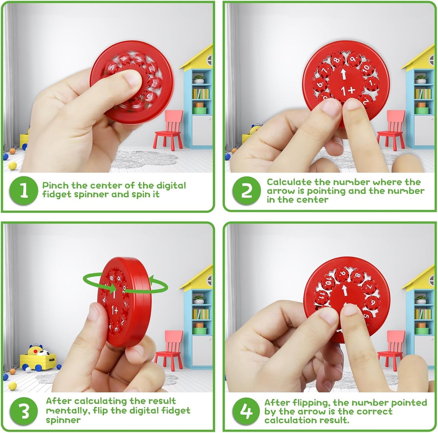 Math Fidget Spinners,Math Fact Spinner, Math Fidget Toys for Kids,Math Facts Spinners Fidget Toy for Kids,Cool Mini Fidget Math Spinners for Kids(9pcs Multiply and Divide)