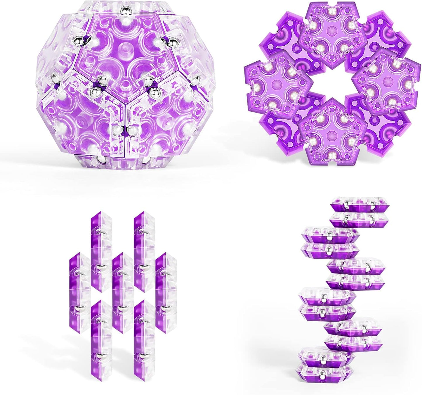 TEMI Fidget Sphere Toys of Fun Executive Desk Toy Puzzles for Adults 14+ Years Old Boys and Girls (purple pentagon-A901-3)