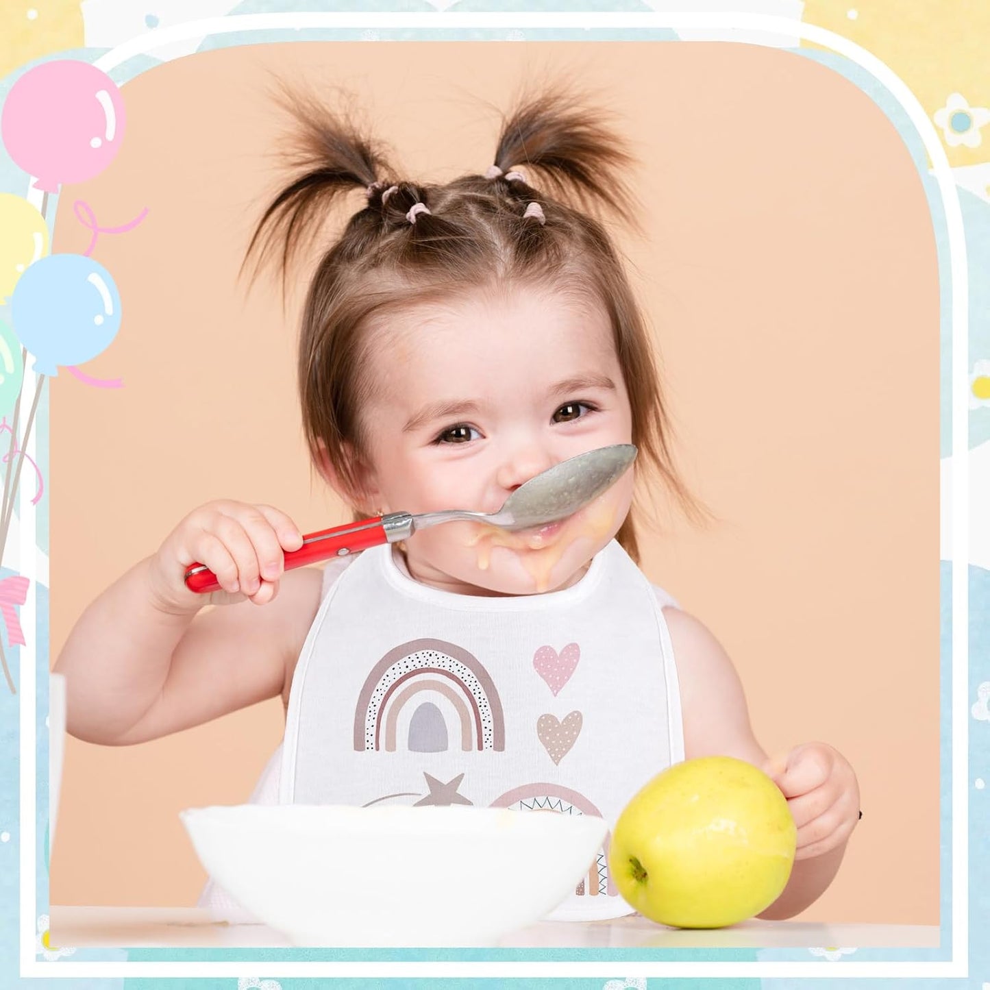 Toulite 20 Pcs White Bibs for Baby Washable Reusable Waterproof Cotton Feeder Bibs with Double Sided Design