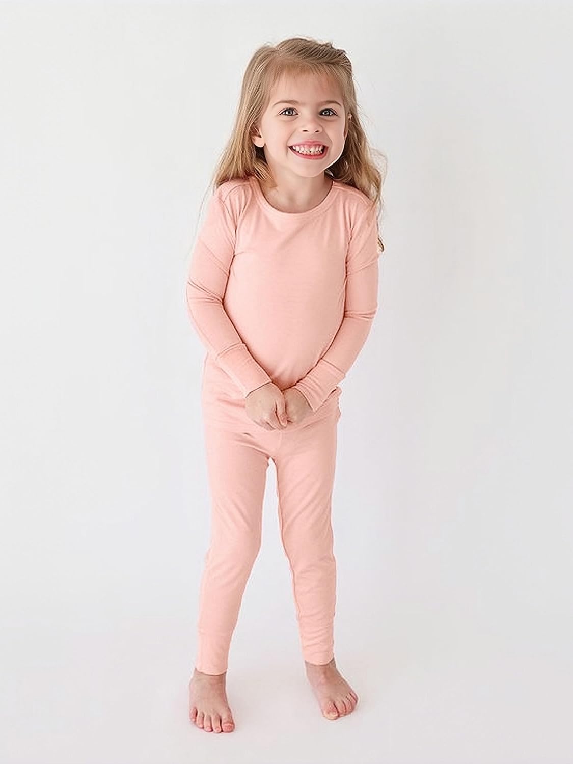 BABY 2T-10Y Toddler Kids Girls Boys Soft Comfy Viscose 2pcs Set Long Sleeve Plain Shirts and Pants Sets