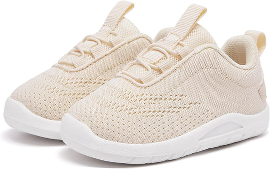 MORENDL Toddler Slip On Sneakers Baby Walking Shoes Non-Slip Breathable Unisex Pink Mesh Lace-Up Athletic Sneakers Infant Running Shoes