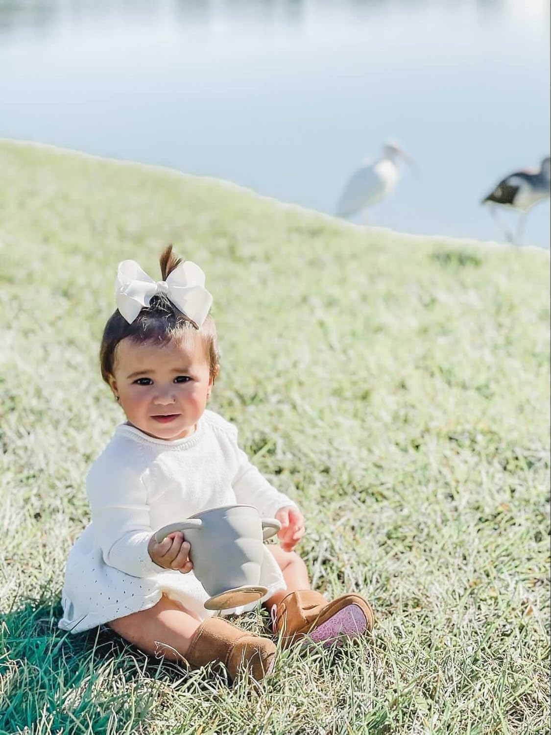 BraveJusticeKidsCo | Snack Attack II Snack Cup | Collapsible Silicone Snack Container | Toddler and Baby Snack Catcher Lid (Fog)