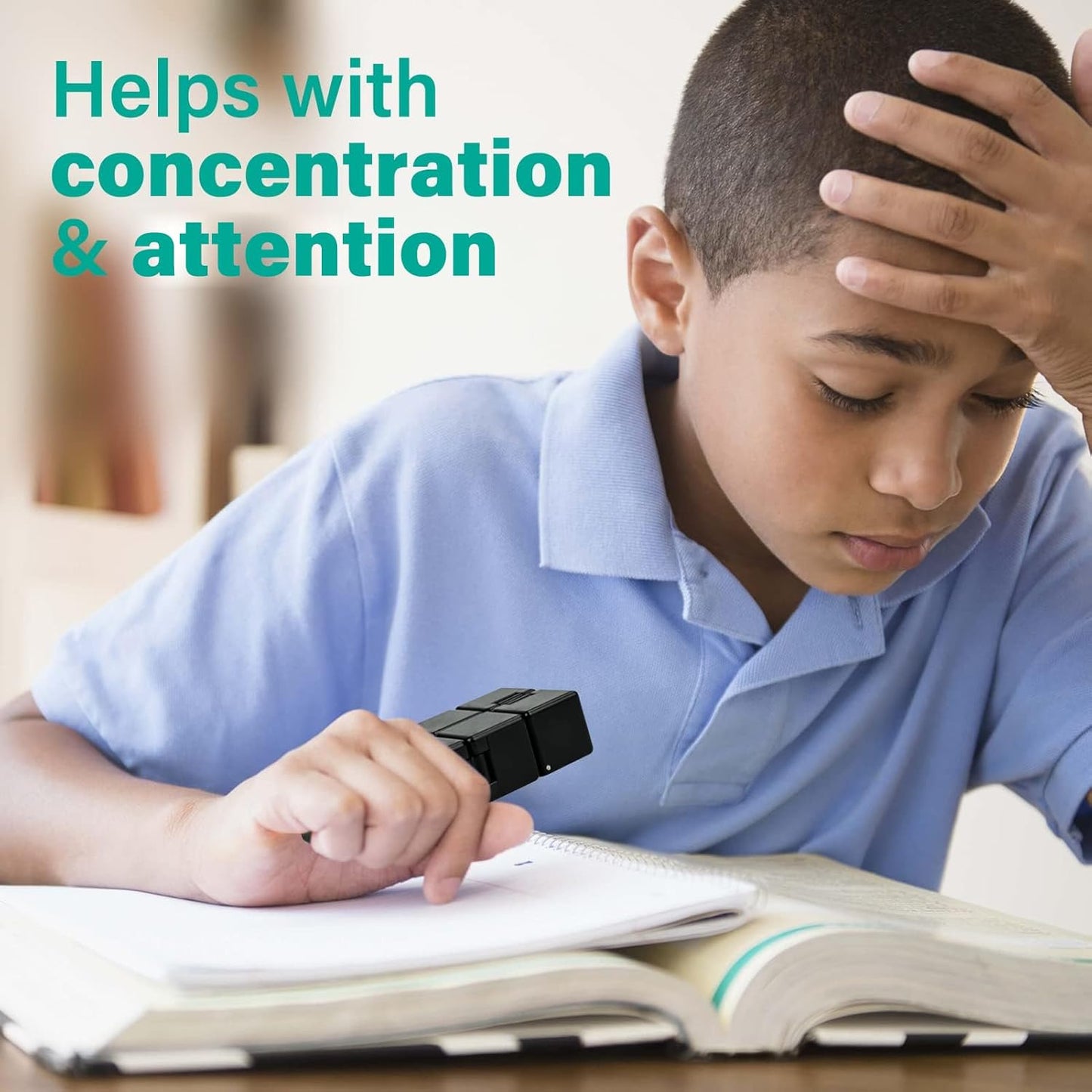 Infinitycube Fidget Toy Stress Relieving Fidgeting Game for Kids and Adults,Cute Pocket-sized Unique Gadget for Anxiety Relief and Kill Time (Black)