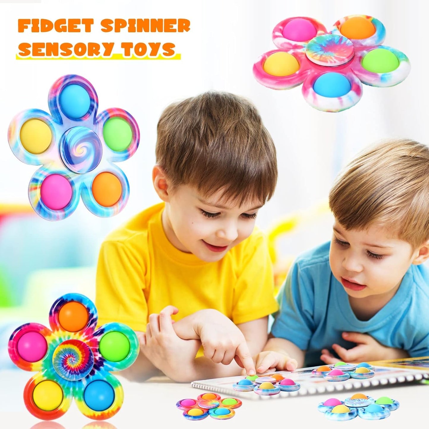 SCIONE 24 Pack Party Favors Fidget Spinners for Kids 4-8 8-12, Goodie Bags Stuffers for Kids 3-5, Pop Fidget Toys Bulk Classroom Prizes for Girls Boys, Toddler Birthday Party Return Gifts