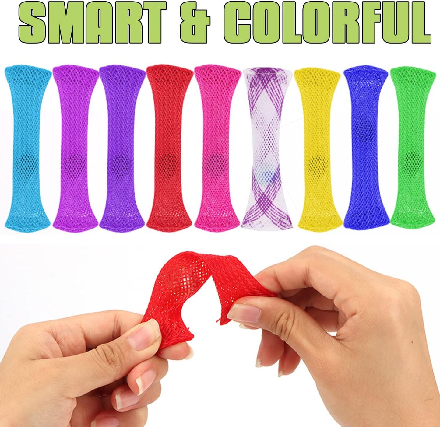 50 Pack Marble Mesh Fidget Toys,Sensory Stress RelieveToy,Marble and Mesh Fidgets for Adults and Children with ADHD Autism Depressions Anxiety Disorders