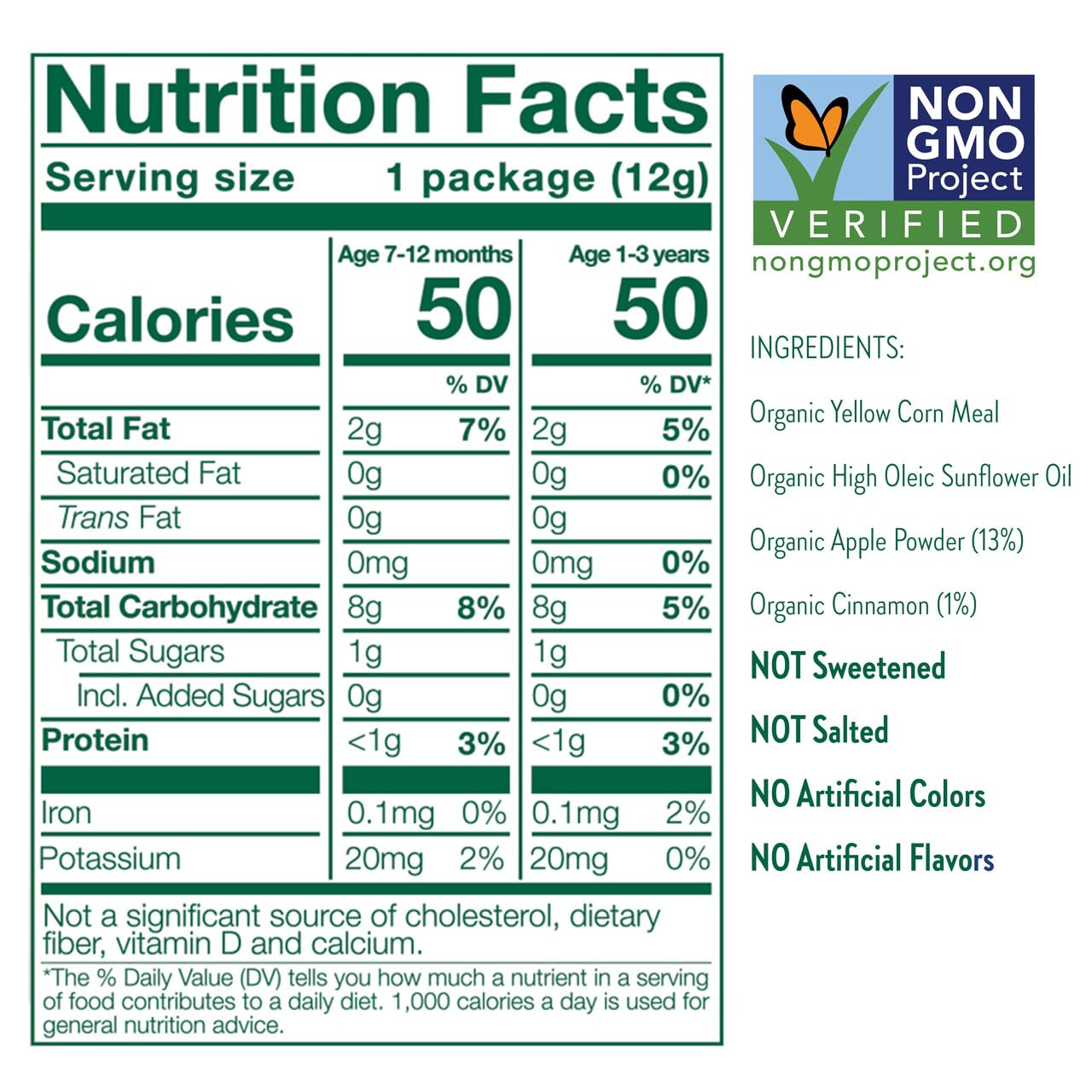 Little Bellies Organic Apple & Cinnamon Puffs Baby Snack (Pack of 18 x 0.42 oz Individual Packs)