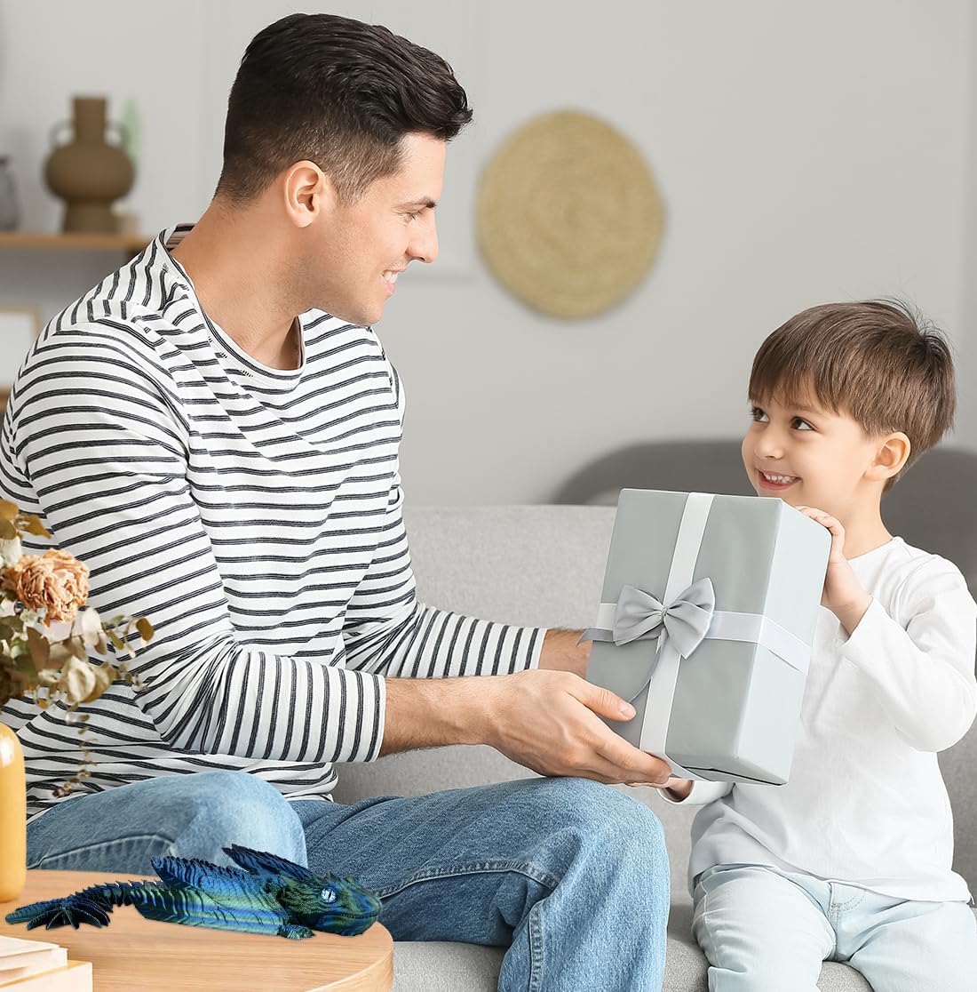 Feathered Wyvern Dragon, 3D Printed Dragon, Articulated Dragon Fidget Toy, 3D Dragon with Wings, Adult Anxiety Relief Desktop Toys for Home Office Decor