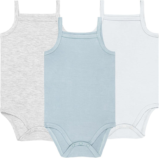 GUISBY Rayon Made from Bamboo Undershirt boy Girl Bodysuit for baby 3-Packs