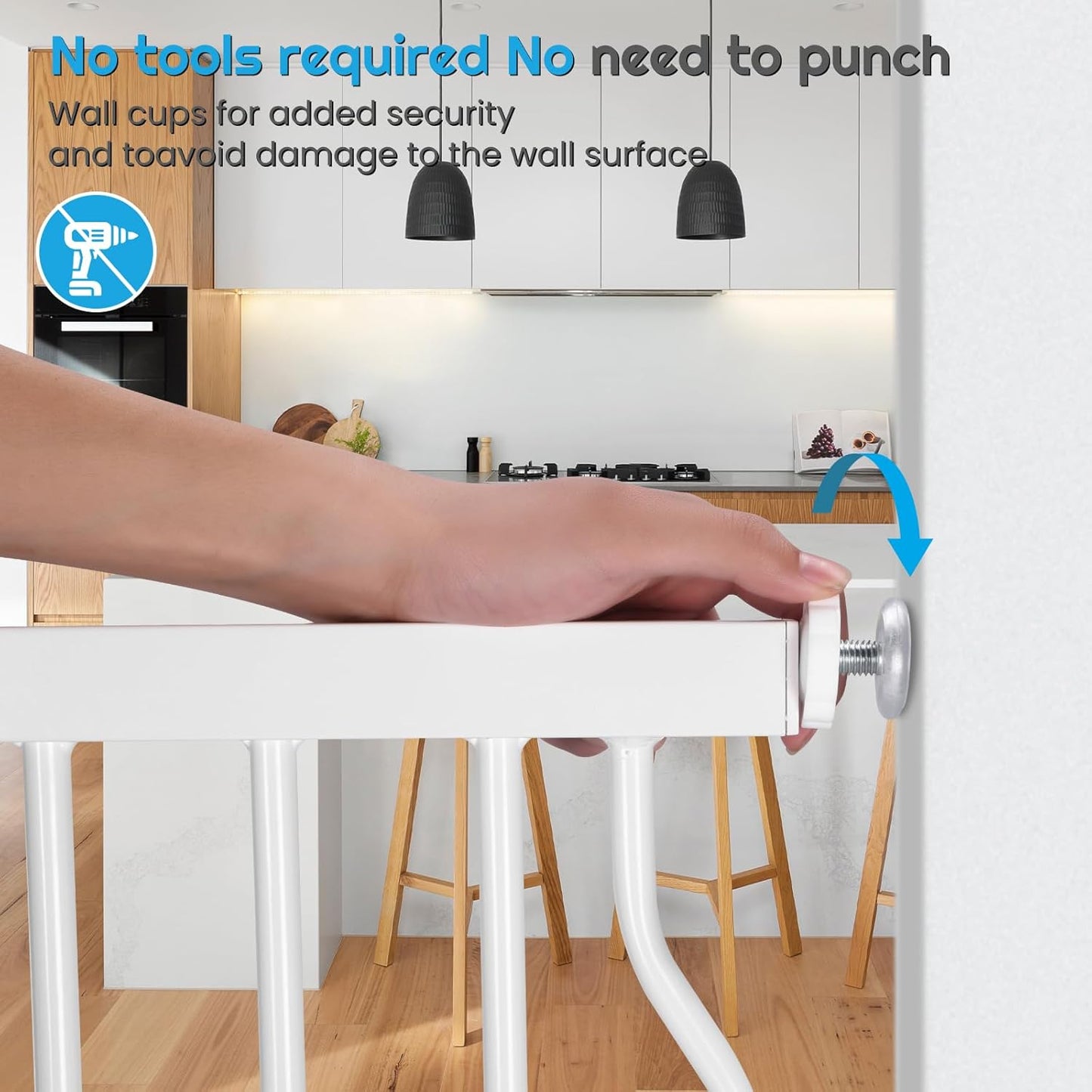 Extra Wide Baby Gate for Stairs Doorways with door, 30" Tall 66.5-75.8" Wide Easy Install Dog Gate indoor, Safety Metal Pressure Mounted Pet Gate with Walk-Thru Auto Close for the House, White