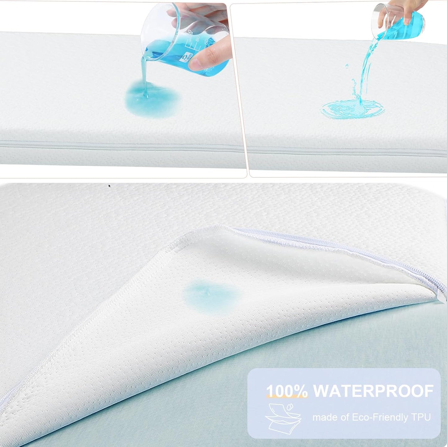 NeoBorn Baby Bassinet Mattress Pad, 32" x 18" Dual Sided Comfort Gel Memory Foam Mattress with Removable Breathable Soft Tencel Cover Fit for RONBEI/Ingenuity/Cuddor Baby Bassinet