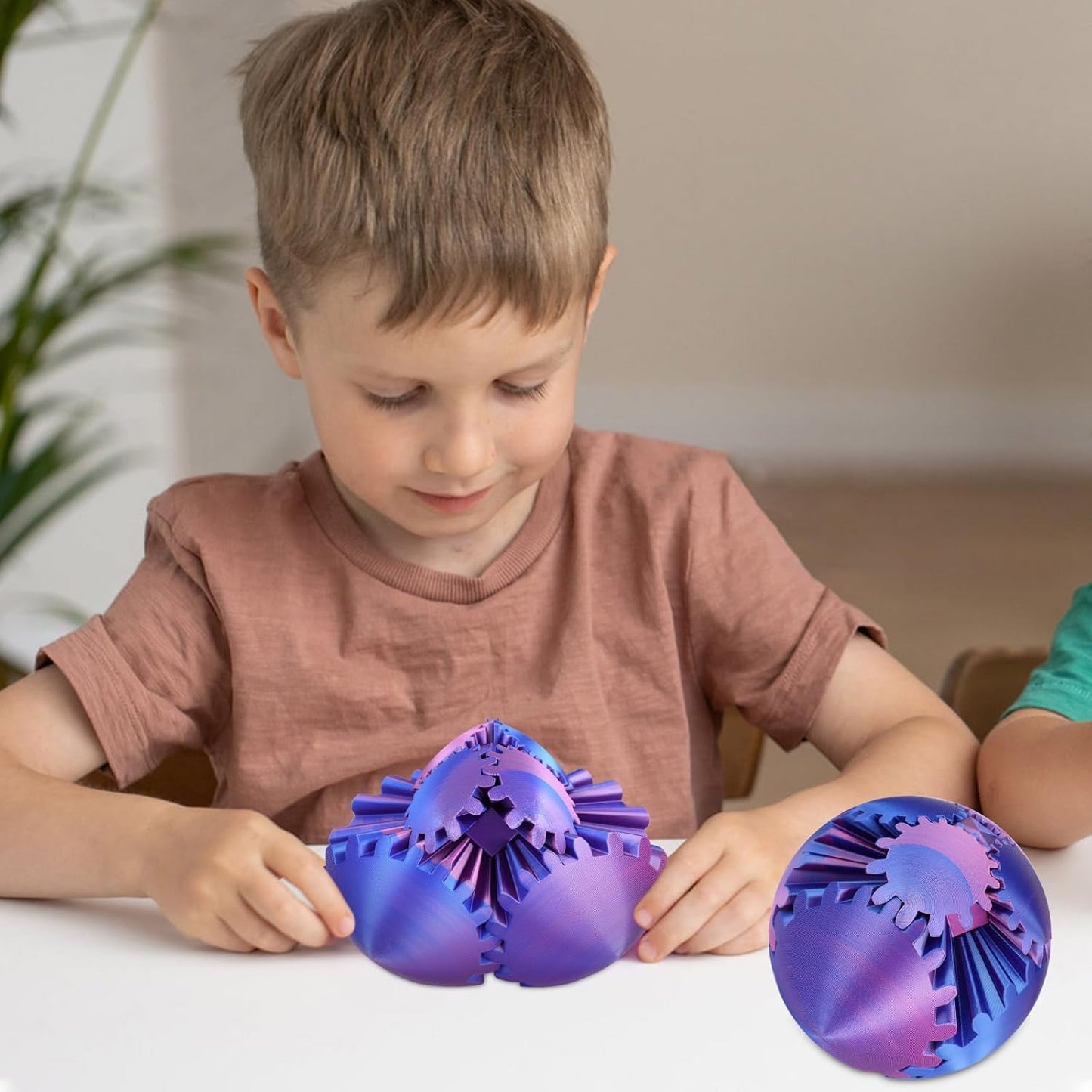 Gear Ball - 3D Printed Gear Ball Spin Ball or Cube Fidget Toy, Gear Sphere, Gear Ball Gearball Fidget Toy, Stress Ball, GearSphere Desk Toy, Fidget Ball, Gear Toy for Stress and Anxiety Relaxing