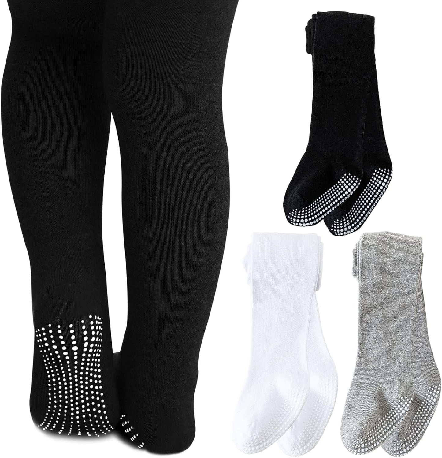 Mini angel Baby Tights Non Slip Baby Girl Tights Plain/Shoe-Look Leggings Seamless Pantyhose Warm Cotton Leggings Non-Skid