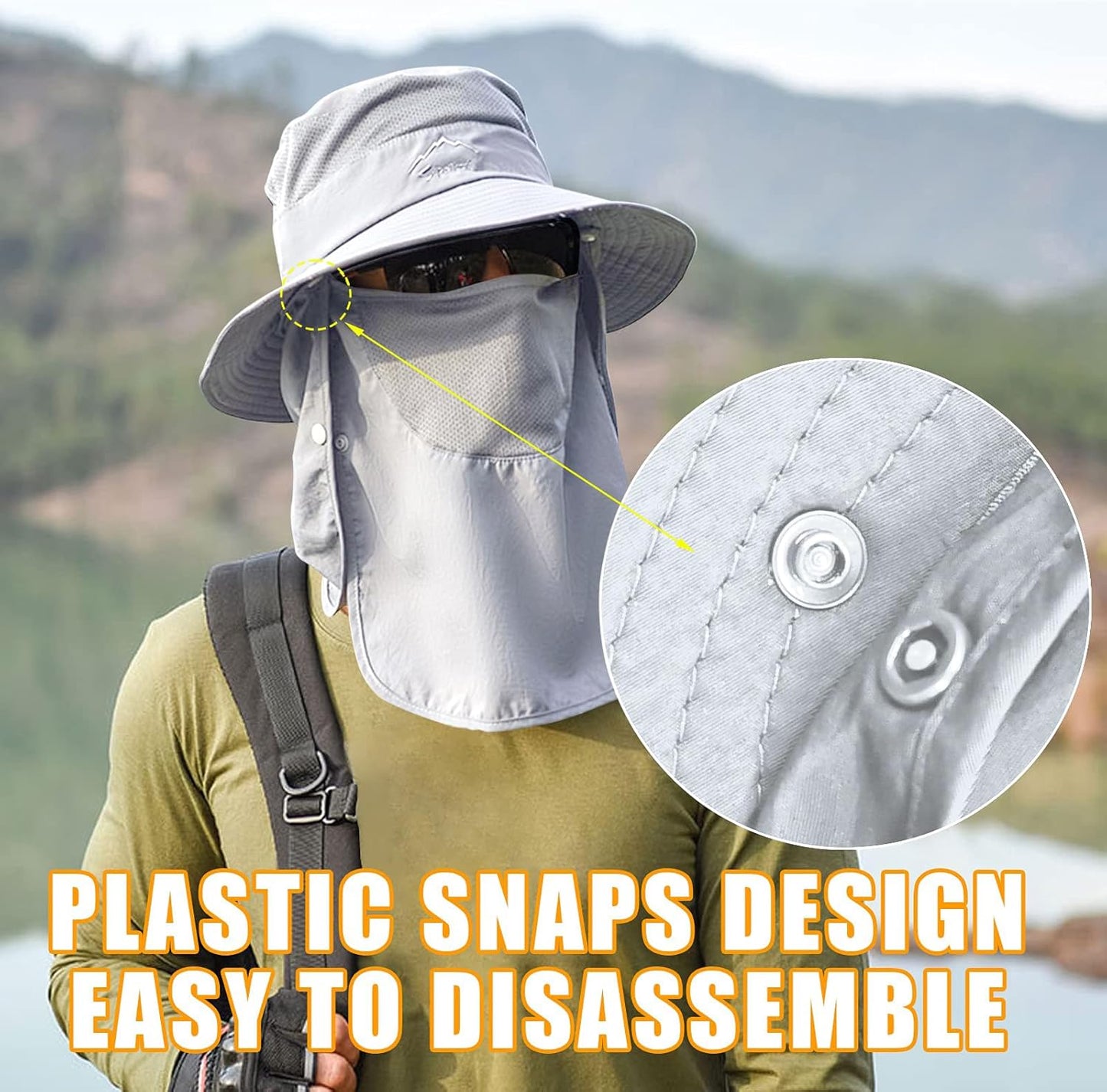 Sun Hats for Men Women Fishing Hat UPF 50+ Breathable Wide Brim Summer UV Protection Hat