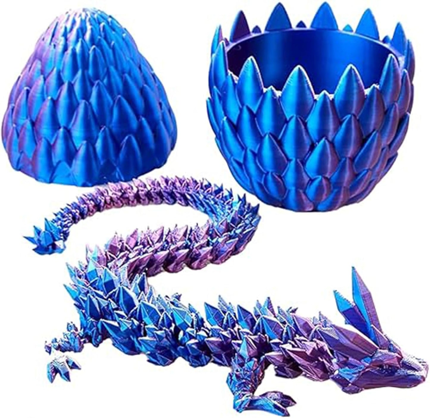 Dragon Egg,3D Printed Articulated Dragon,Dragon Eggs with Dragon Inside,Dragon Toy,3D Printed Dragon Egg Fidget Toys,New Full Articulated Dragon Crystal Dragon (Purple)