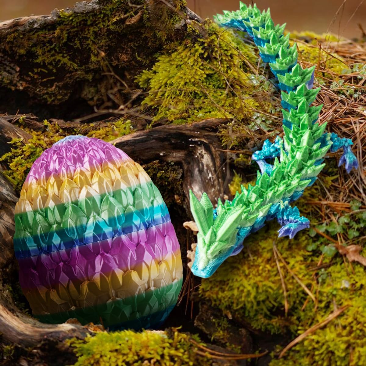 3D prited dragon ,3D Printed Dragon in Egg, Crystal Dragon Fidget Toy for Adult, Home Office Decor Executive Desk Toys， Fidget Toys for Adults and Kids (Multicolour)