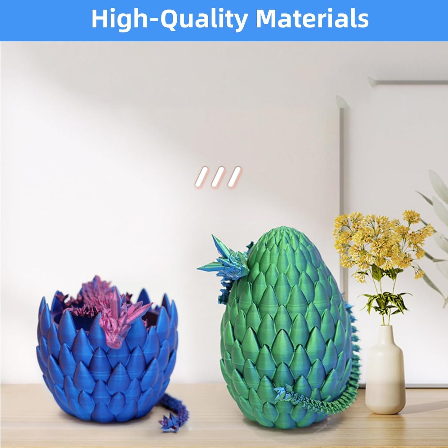 3D Printed Dragon-Flying Articulated Dragon|3D Printed Dragon Eggs with Dragon Inside|Eco-Friendly Crystal Dragon-Mystery Dragon Egg,Adults Fidget Toys for Autism ADHD (Flying Dragon/Laser Red)