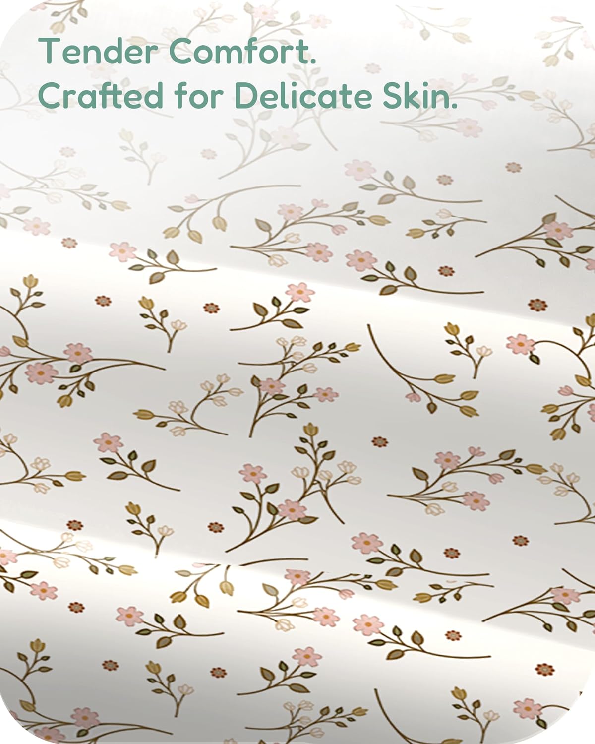 Baby Crib Sheets Boy Girl for Standard Crib Mattress - Pink Vintage Floral&Beige, Soft Jersey Knit, Breathable and Cozy, Fits 28''x52''x9'' Deep Pocket