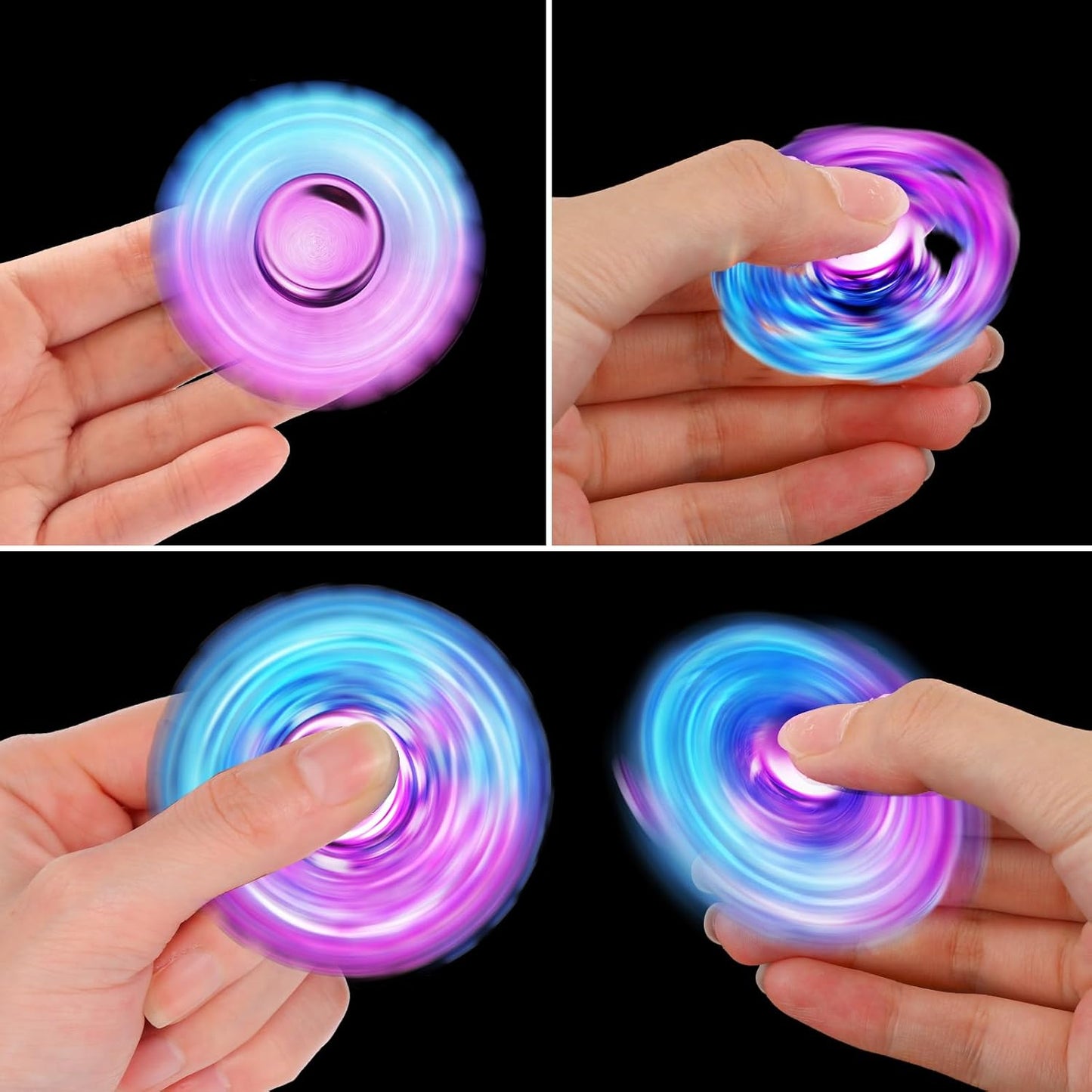 Woanger 48 Pcs Fidget Spinner High Speed Hand Spinners for Anxiety ADHD Adults Boys Girls, Anxiety Stress Relief Toys for Focus Party Favor Classroom Prizes(Gradient Color,Cool Style)