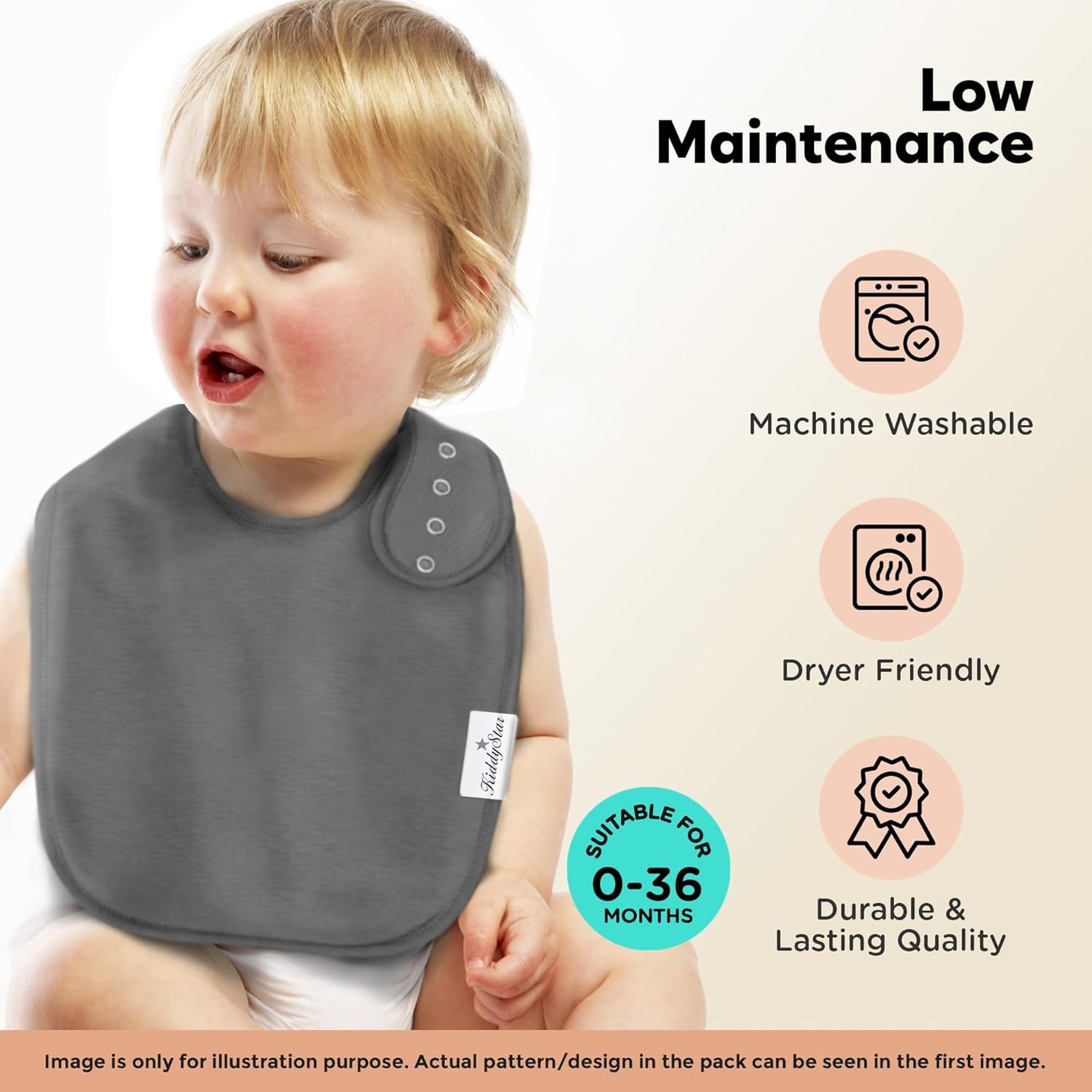 Organic Cotton Baby Bibs – Soft Teething & Drool Bib for Newborns & Toddlers – Hypoallergenic, Absorbent, Snaps