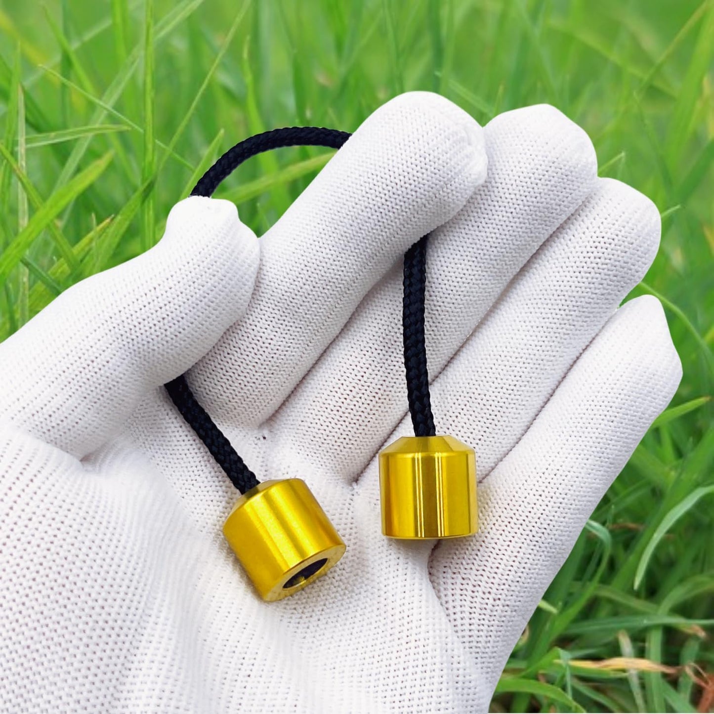 Titanium Alloy Beads - Worry Fidget Beads Skill Toys - Portable EDC Metal Fidget Toys - Gifts for Skill Players - with Parachute Cord (Golden)