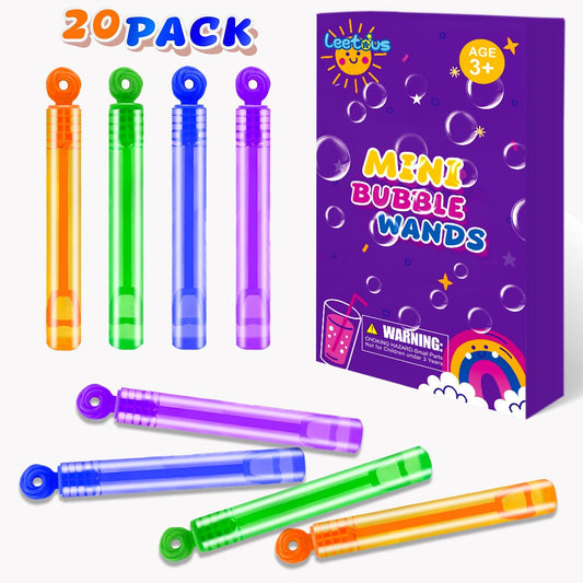 Bubbles Party Favors Supplies for Kids, 20 Pack Mini Pocket Bubble Wand Toys for Toddlers, Small Halloween Carnival Pinata Birthday Classroom Wedding Camping Favors Treats Gifts for Boys Girls