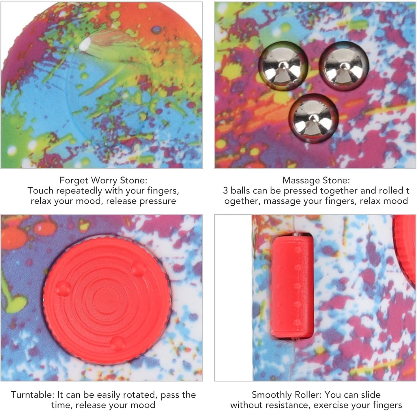 Reduce Stress Relax Mood Portable Anxiety Sensory EDC Toy Sensory Controller Pad Educational Novelty Toys Relief Pressure Decompression Toys for Adults(11 Graffiti Color)
