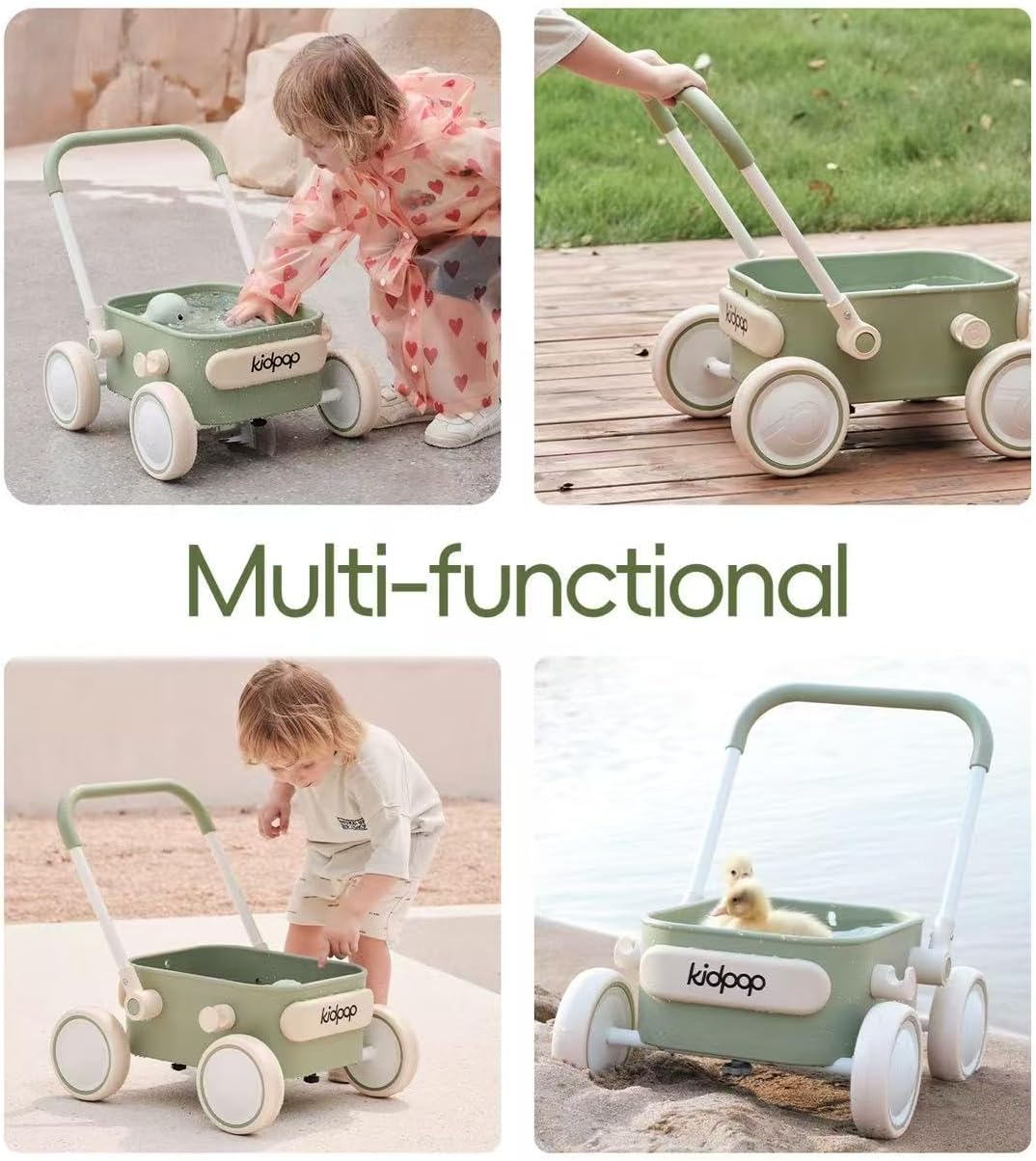 Kidpop PULA 2-in-1 Push and Pull-Along Wagon, Baby Push Walker for First Learner from 7 Month to 4 Year, One Year Birthday Gifts, Sturdy and Safe, Indoors and Outdoors (Blue)