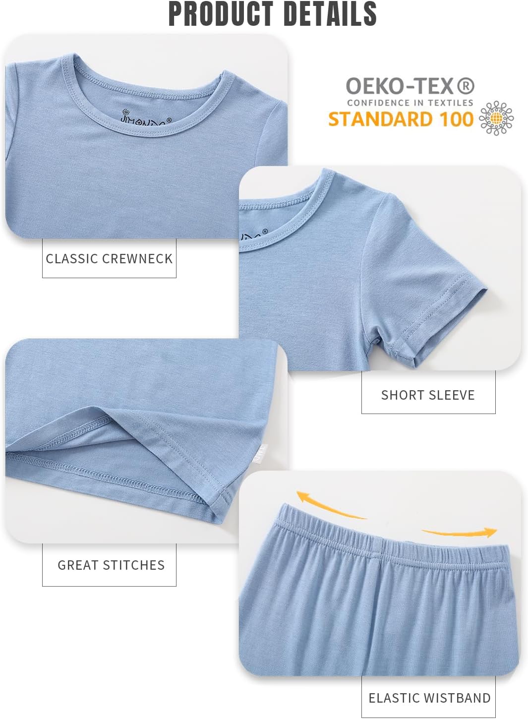 Jimonda Baby Boys Girls Pajama Sets Toddler Sleepwear Cool Jammies 2pcs Viscose from Bamboo PJs 18M-8Y