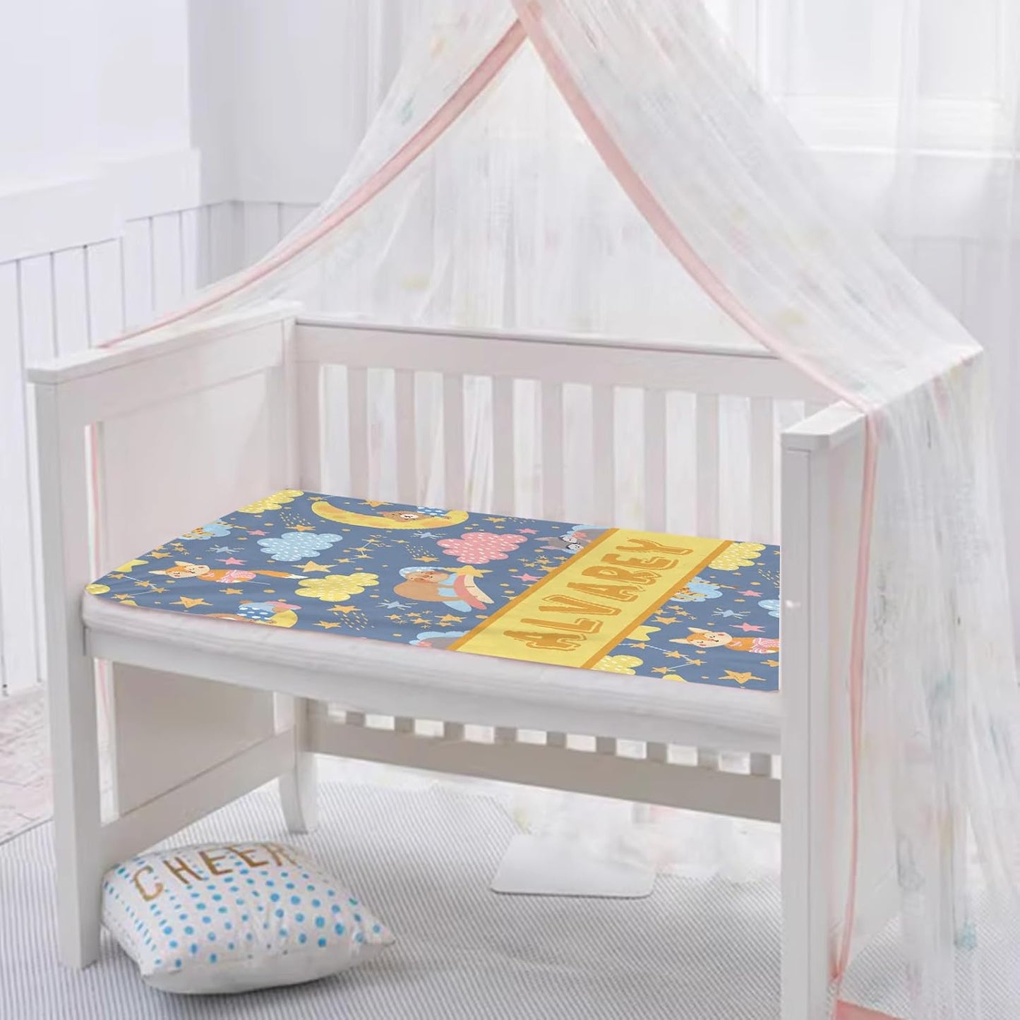 Magimagine Personalized Baby Blanket with Name for Kids Custom Name Blankets Customized Baby Receiving Blankets for Toddlers Infants Kids Baby Shower Newborns Nursery Stroller Crib Decor Throw