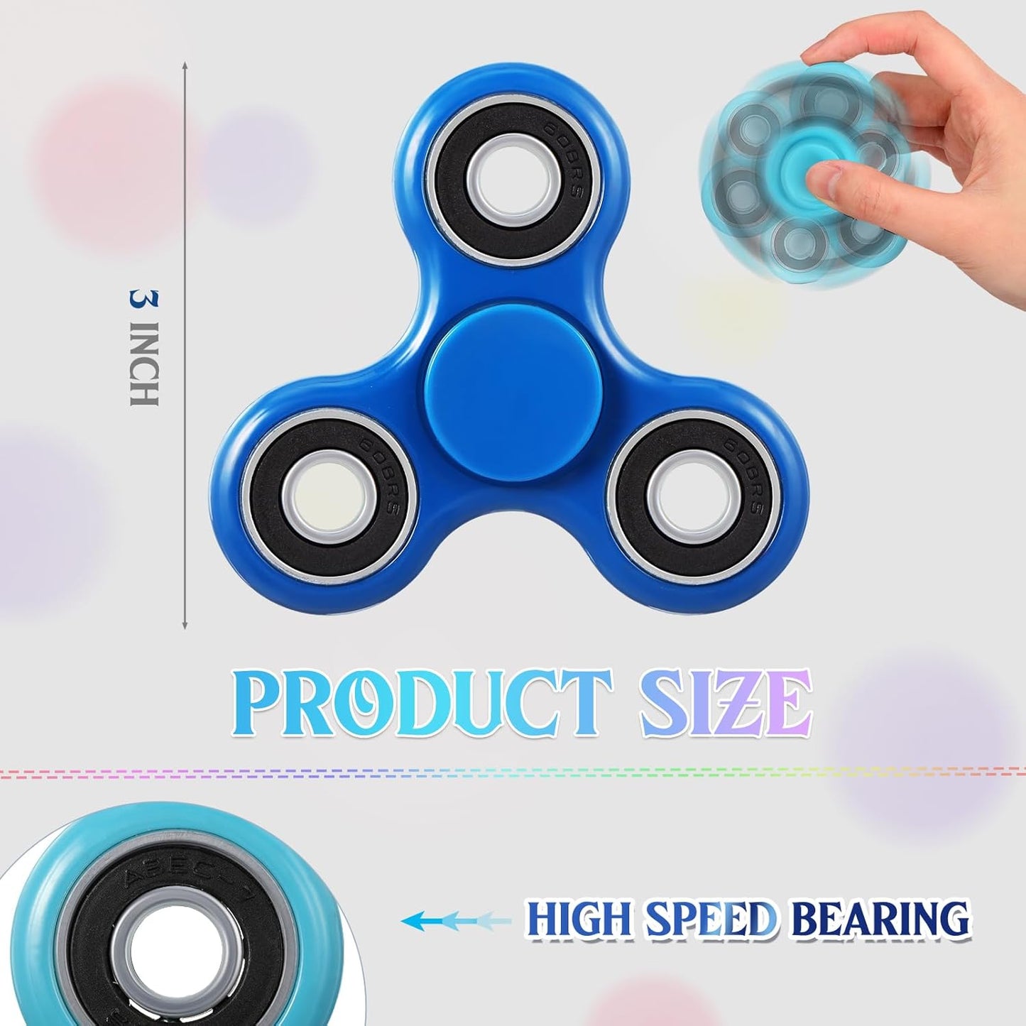 48 Pcs Fidget Spinner Toy Hand Fidget Spinner Bulk Sensory Fidget Toy Adults Fidget Spinners for Adults Kids Party Favors Classroom Prizes Gift Bag Fillers Fidget Relief Toys, 6 Colors