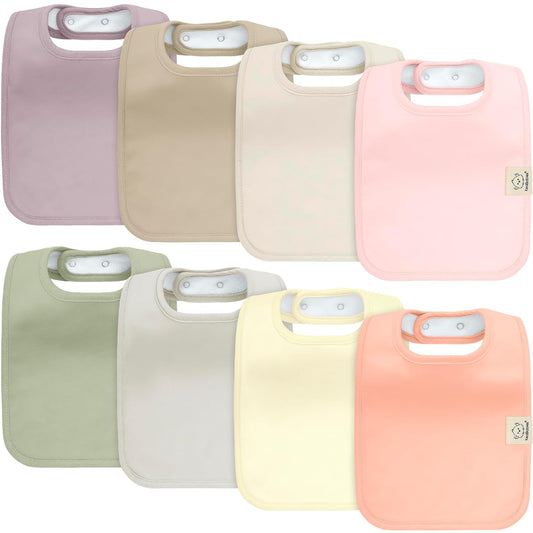 KeaBabies 8-Pack Organic Baby Bibs for Boys, Girls - Super Absorbent Cotton Drool Bibs for Baby Girl & Boy, Teething Toddler, Drooling Newborn, Ultra Soft & Machine Washable (Embrace)