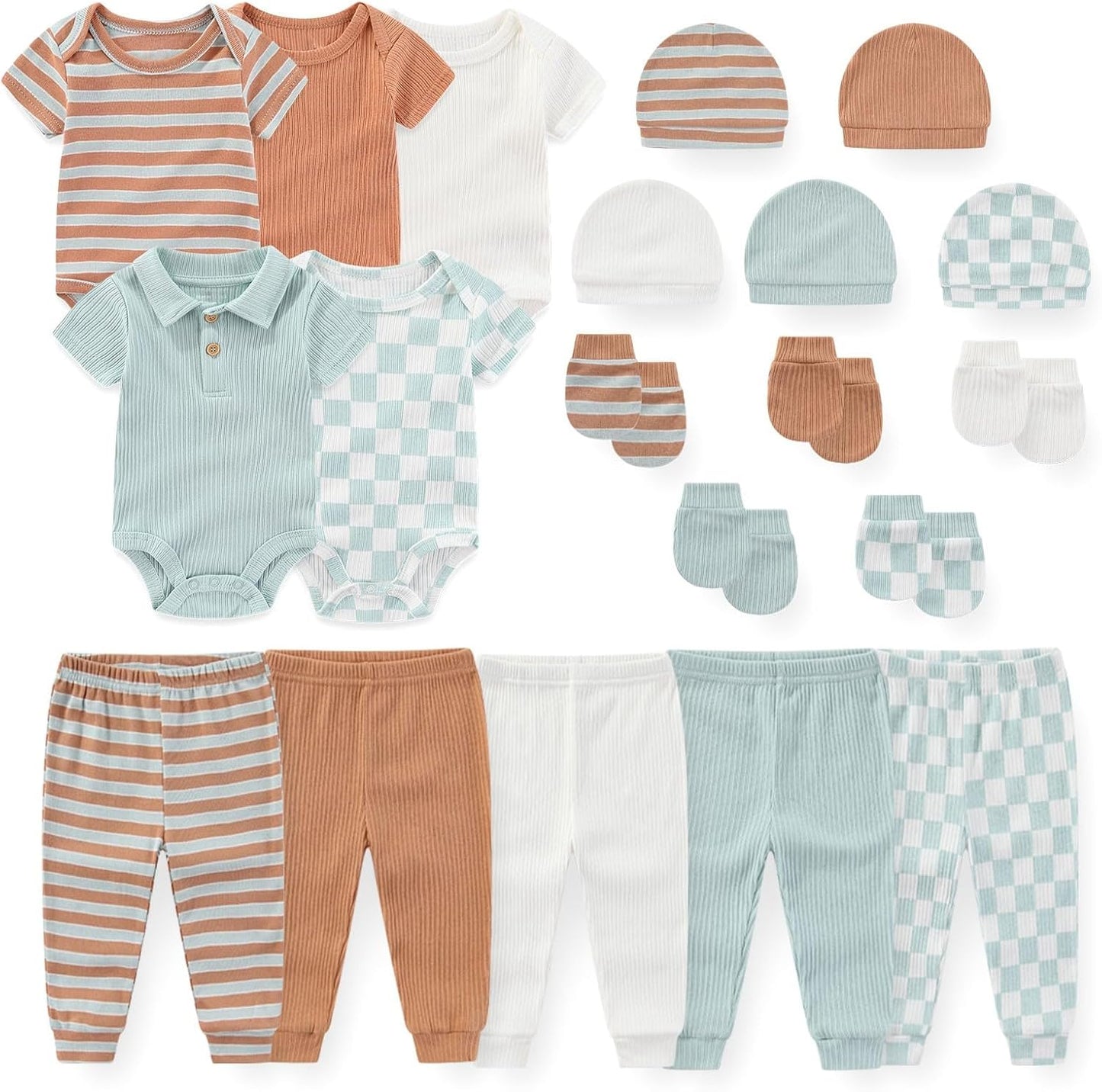 Unisex Baby Boy Girl Bodysuits Sets 20 Pack Cotton Casual New Born Clothes Comfort Infant Outfit Essentials