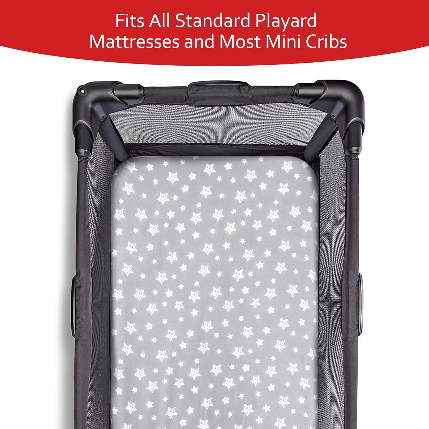 Pack and Play Sheets, 4 Pack Mini Crib Sheets, Stretchy Pack n Play Playard Fitted Sheet, Compatible with Graco Pack n Play, Soft and Breathable Material, Grey