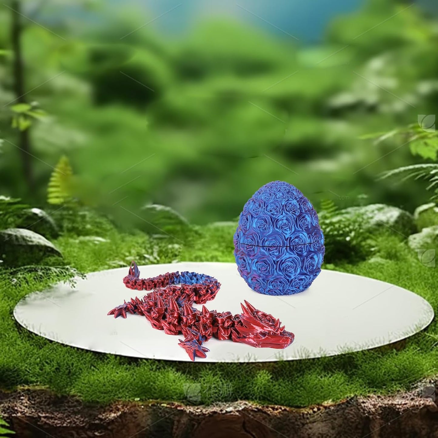 Easter Dragons 3D Printed Dragon Egg with Dragon Inside Crystal Dragon Fidget Toy for Adult Full Articulated Dragon for Home Office Decor