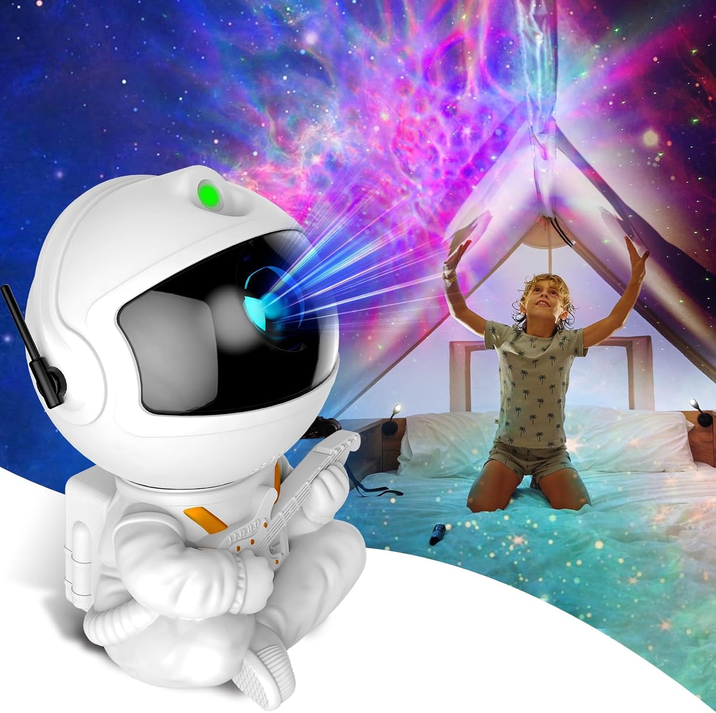 Astronaut Galaxy Projector, Star Projector Galaxy Light, Night Light for Kids, Nebula Ceiling LED Lamp, Room Decor, with Timer and Remote, Gifts for Birthdays