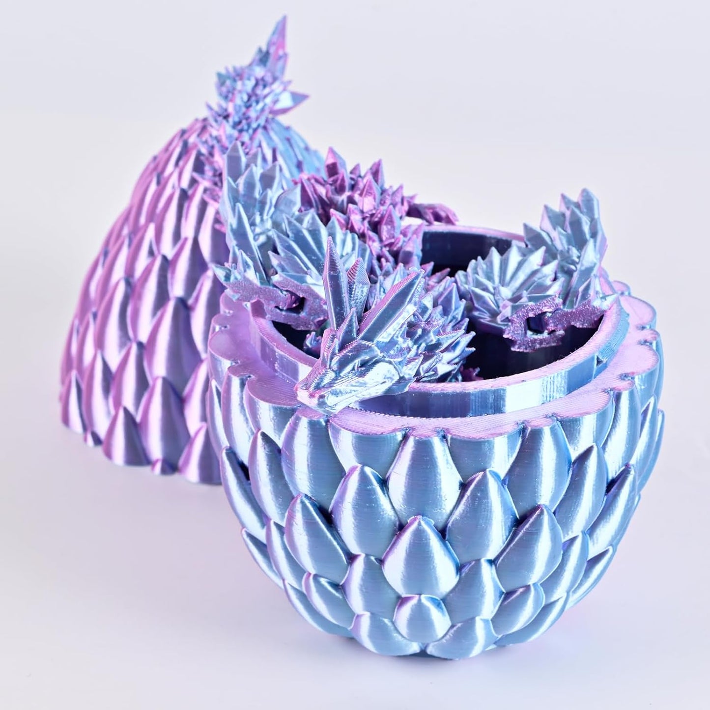 12inch Fly Dragon Egg, Year of The Dragon, 3D Printed Dragon, Executive Desk Toys, Articulated Dragon, Fidget Toys Gifts for Graduates Students Teachers Adults (Pink&Blue)