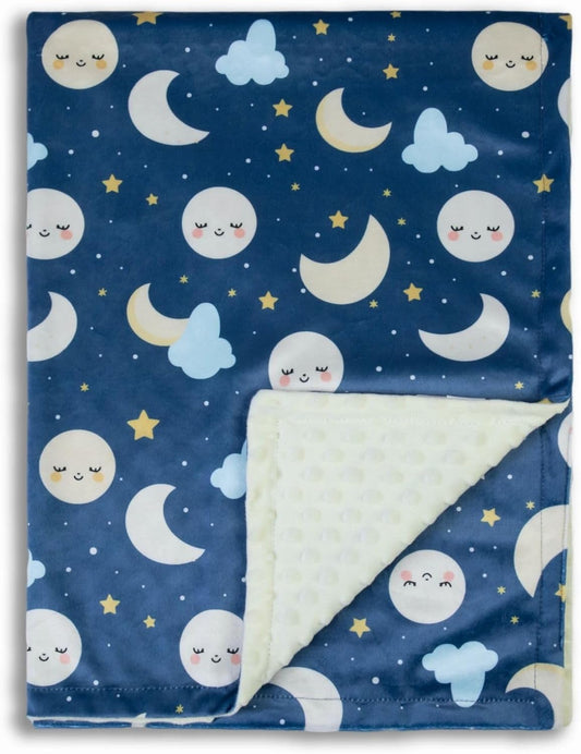 Baby Blankets for Unisex Boys Girls, Super Soft Nursery Minky Blankets, 30 x 40 inch Outer Space Printed Bed Throws Newborn (Night Sky)