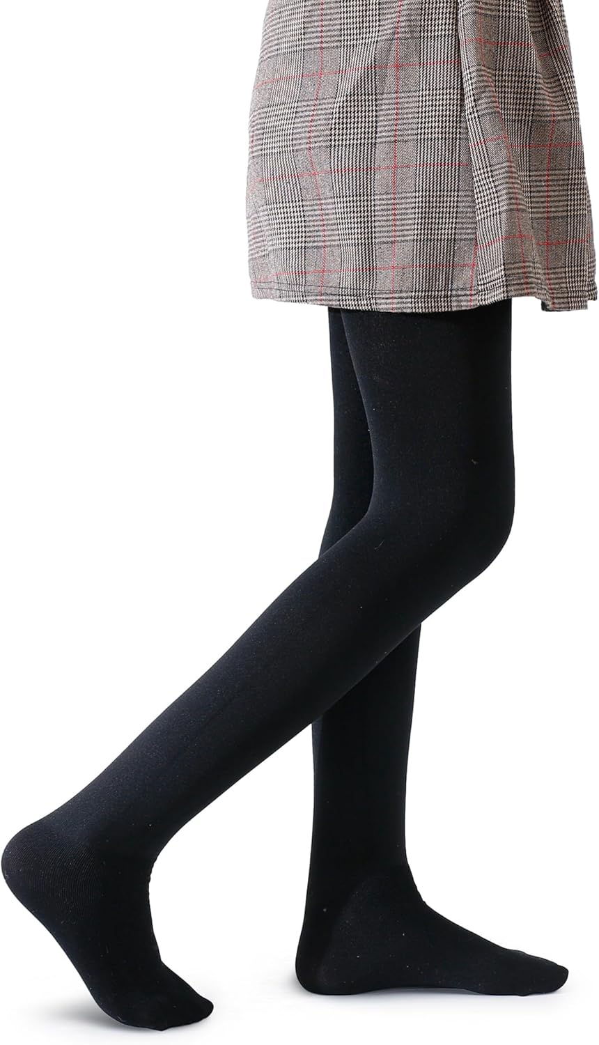 Pareberry Girl's Winter Fleece Lined Thick Microfiber Soft Tights for Kids Age 3-14