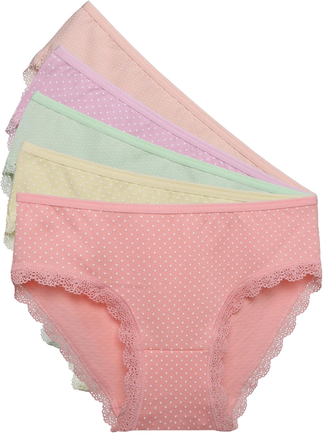 Donella Girls' Soft Cotton Underwear - Kids Bikini Brief Panties for Girls and Toddlers 5-Pack, Age: 2-15