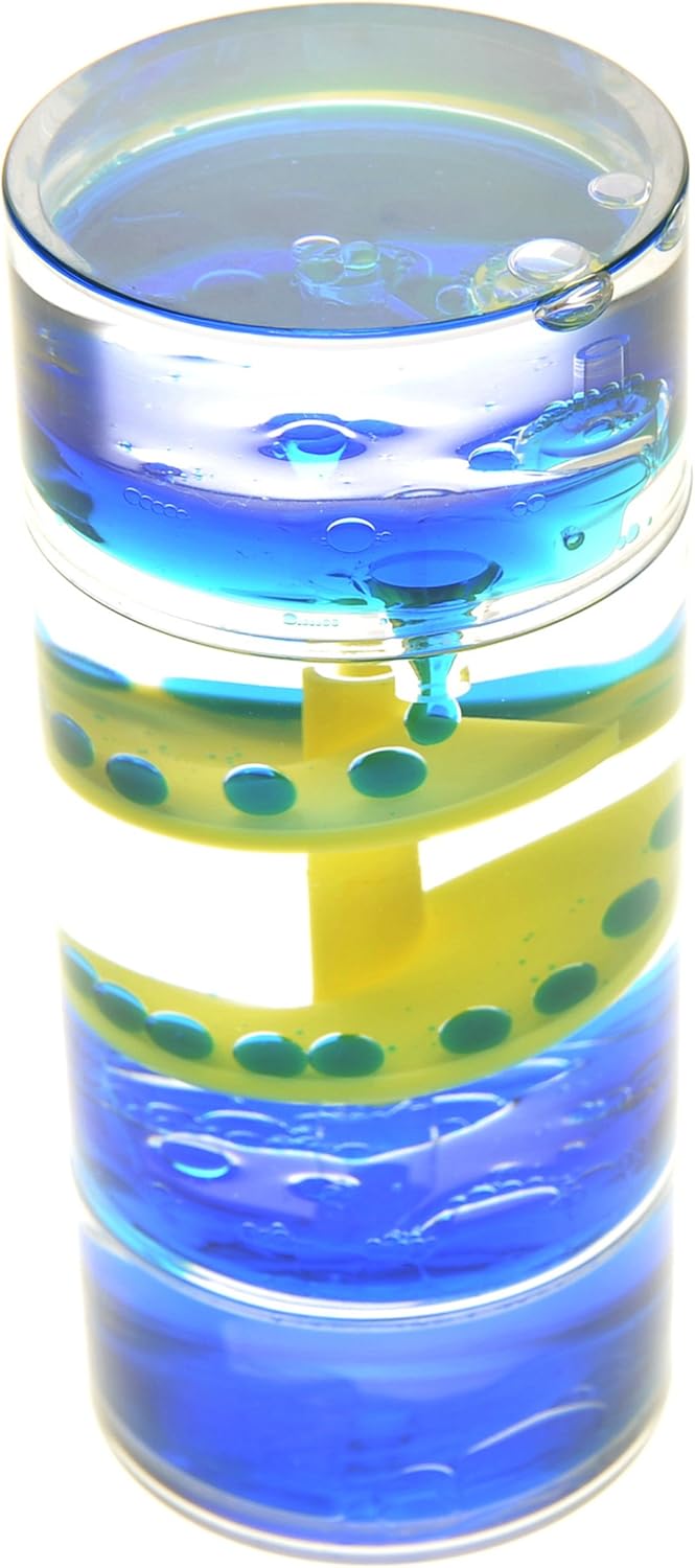 PowerTRC Cylinder Liquid Motion Bubbler Tube | Liquid Sensory Toy Timer | Calm and Relaxing Fidget Office Desk Toy | Helps with Anxiety, Austism, ADHD