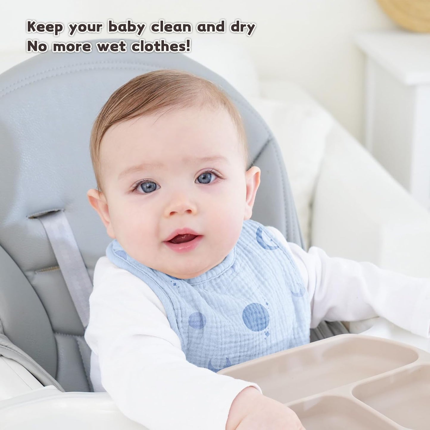 Susurration Muslin Baby Drool Bibs 10Pack Soft Square Adjustable Bandana Bibs for Unisex Baby Girls & Boys